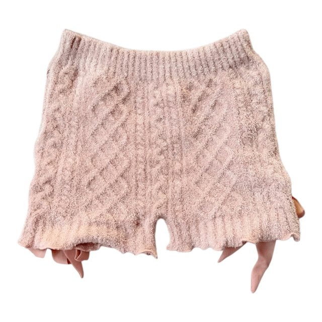 My Melody Light Pink Fluffy Knit Shorts