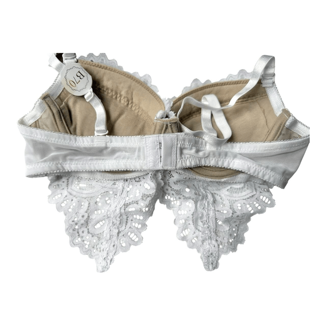 White Lacy Japanese Bra + Underwear Set UK 32A