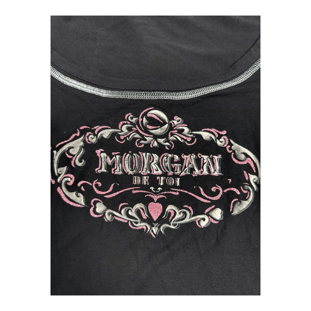 Y2K Morgan de Toi Black Puff-Sleeve top S/M