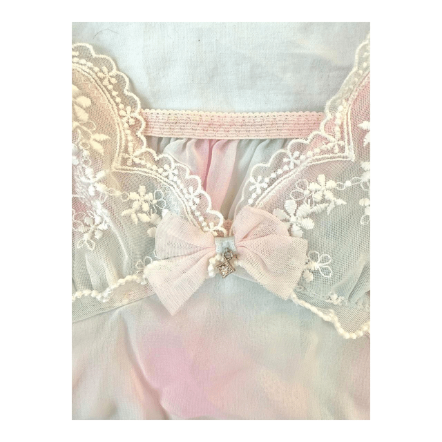 pink and blue floral embroidered cups cami