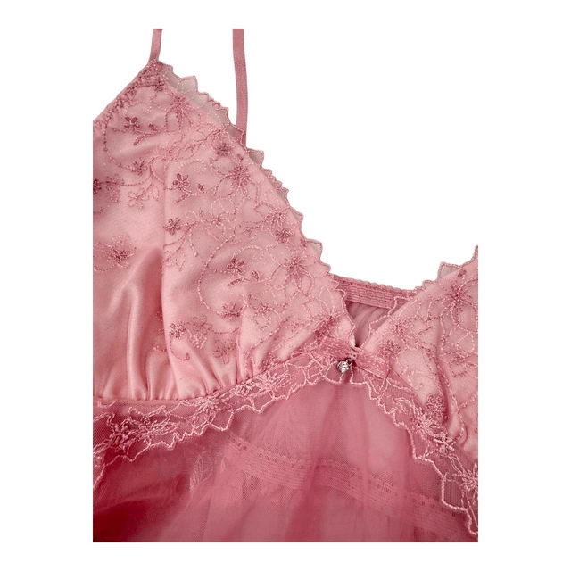 pink princess embroidered cups cami  