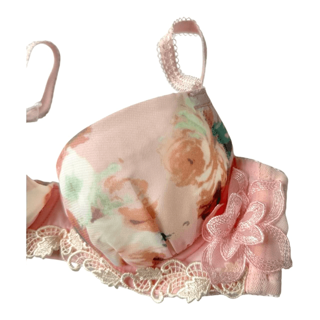 Pink Floral Japanese Bra UK 32A, UK 30A
