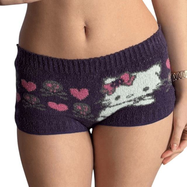 Charmmy Kitty Punk Purple Knit Shorts 
