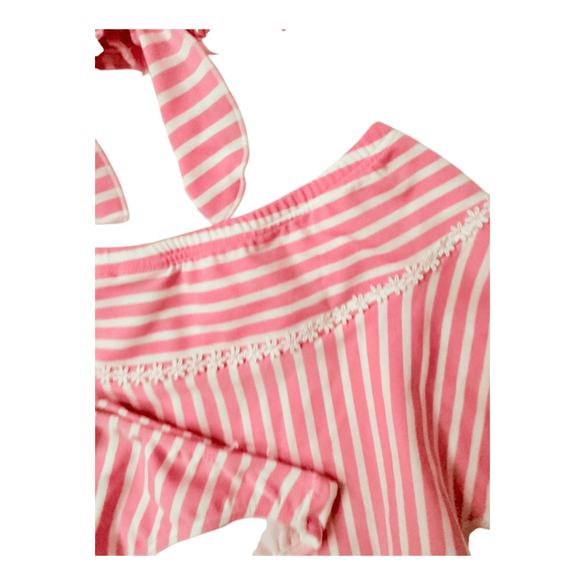 BNWT Pink stripes japanese 3 piece bikini set  