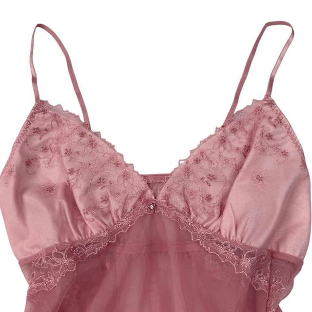 Pink Princess Embroidered Cups cami small-medium 