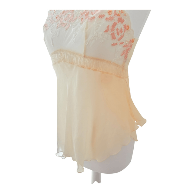 Japanese brand coquette butter yellow flowy sheer cami 