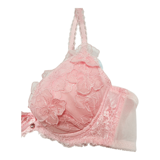 Pink floral appliqué Japanese Bra UK 34A  