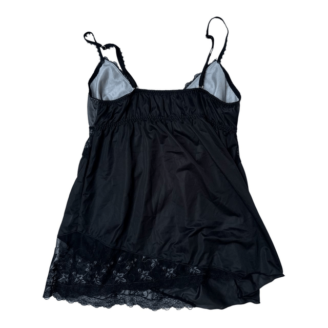 Japanese brand coquette black and silver  embroidered cups cami  