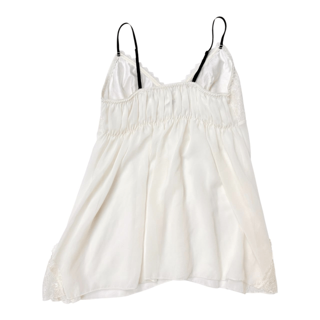 Japanese brand coquette white/cream and black embroidered cups babydoll cami 