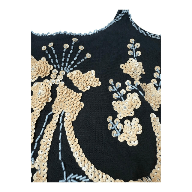 y2k black mesh beaded cami 