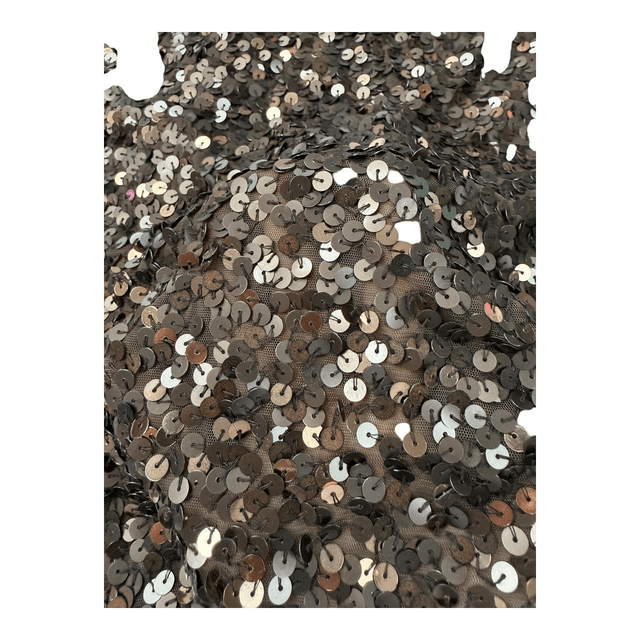 y2k brown boatneck sequin mesh vest top 