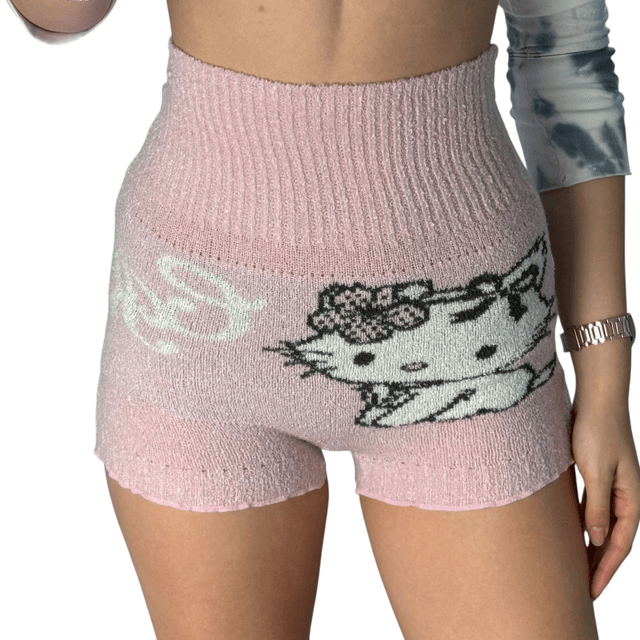 Charmmy Kitty pink Knit Fold-Over Shorts 