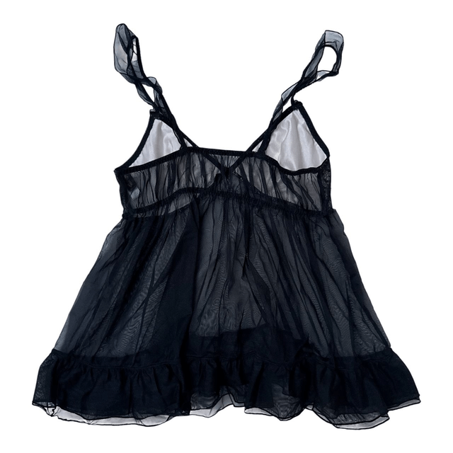 Japanese brand coquette black heart lace cups cami  