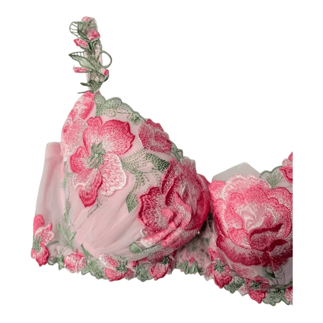 Pink Floral Japanese Bra UK 30C 
