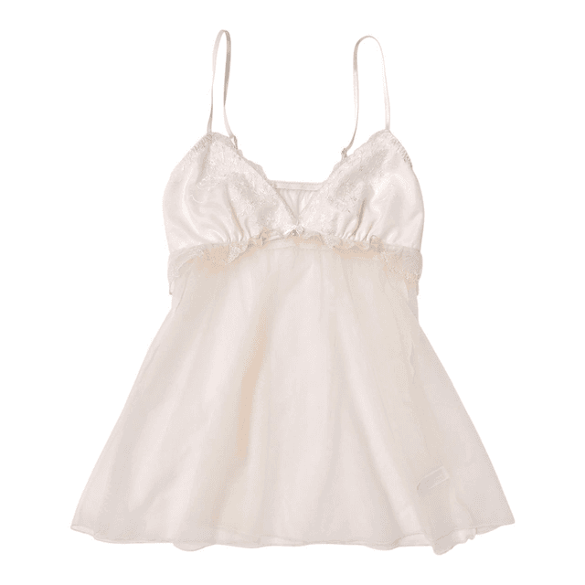 Japanese brand coquette cream/white embroidered and embellished cups cami 