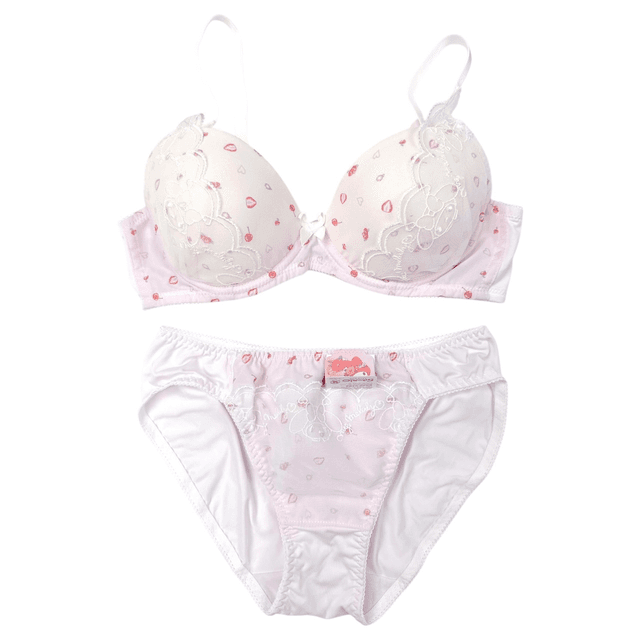 BNWT Japanese brand coquette pink strawberry my melody sanrio bra and underwear set  