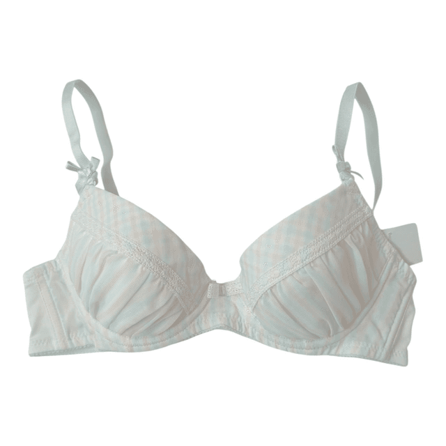 White gingham Japanese Bra 32A 