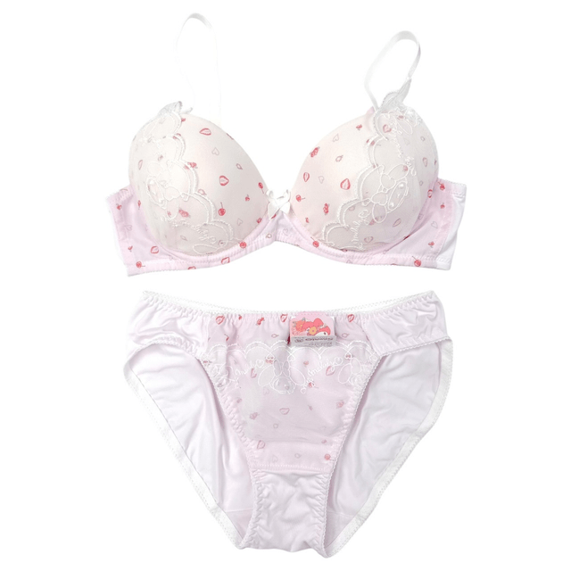 BNWT Japanese brand coquette pink strawberry my melody sanrio bra and underwear set
