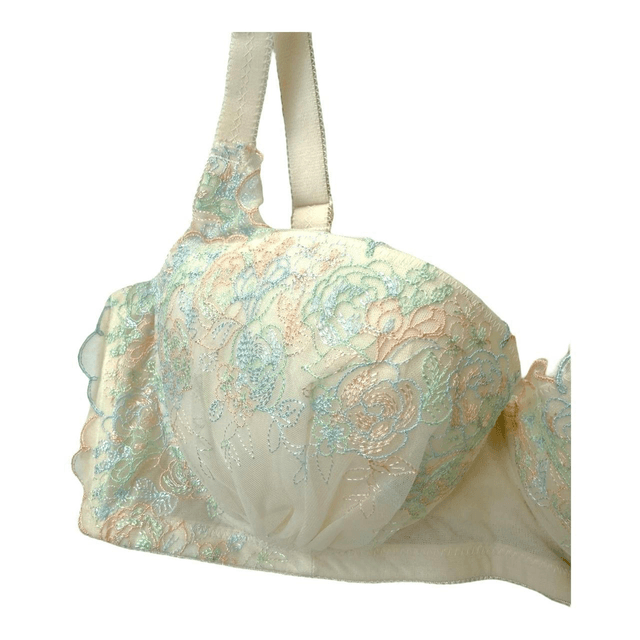 Cream Embroidered Japanese Bra UK 36D
